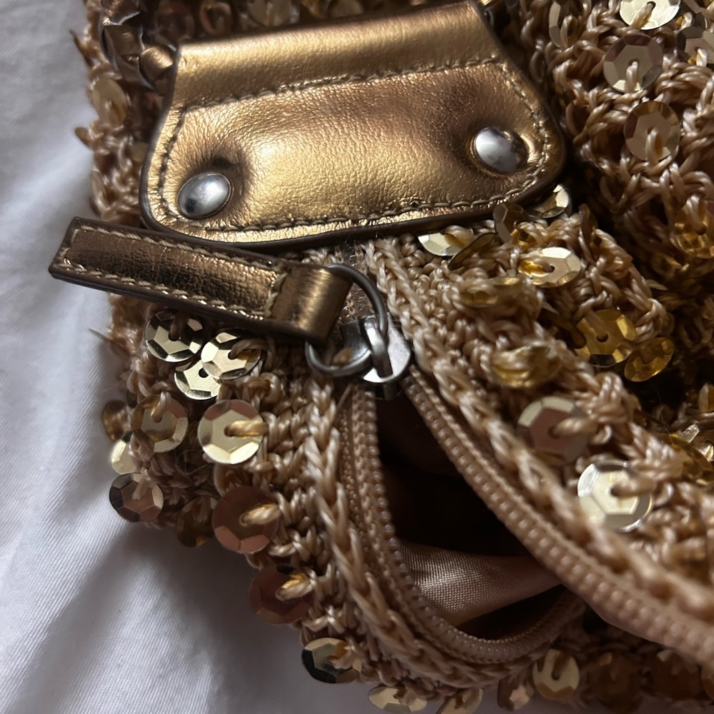 Gold Sequin Shoulder Bag - Women - Picture 3 of 6